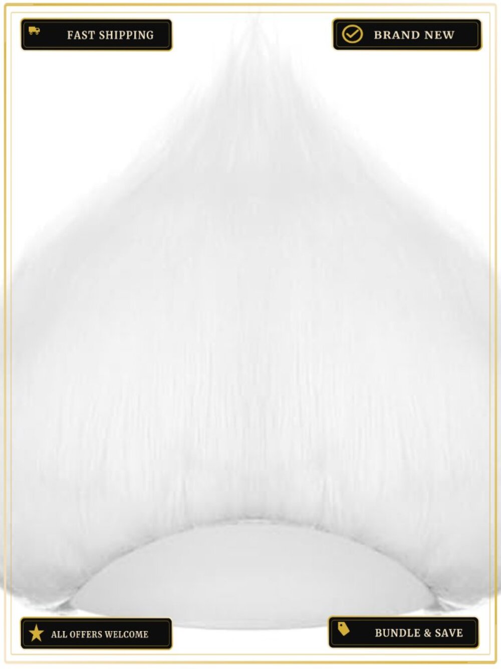 2 Pack White Crazy Hair Wig Set Halloween Cosplay Party